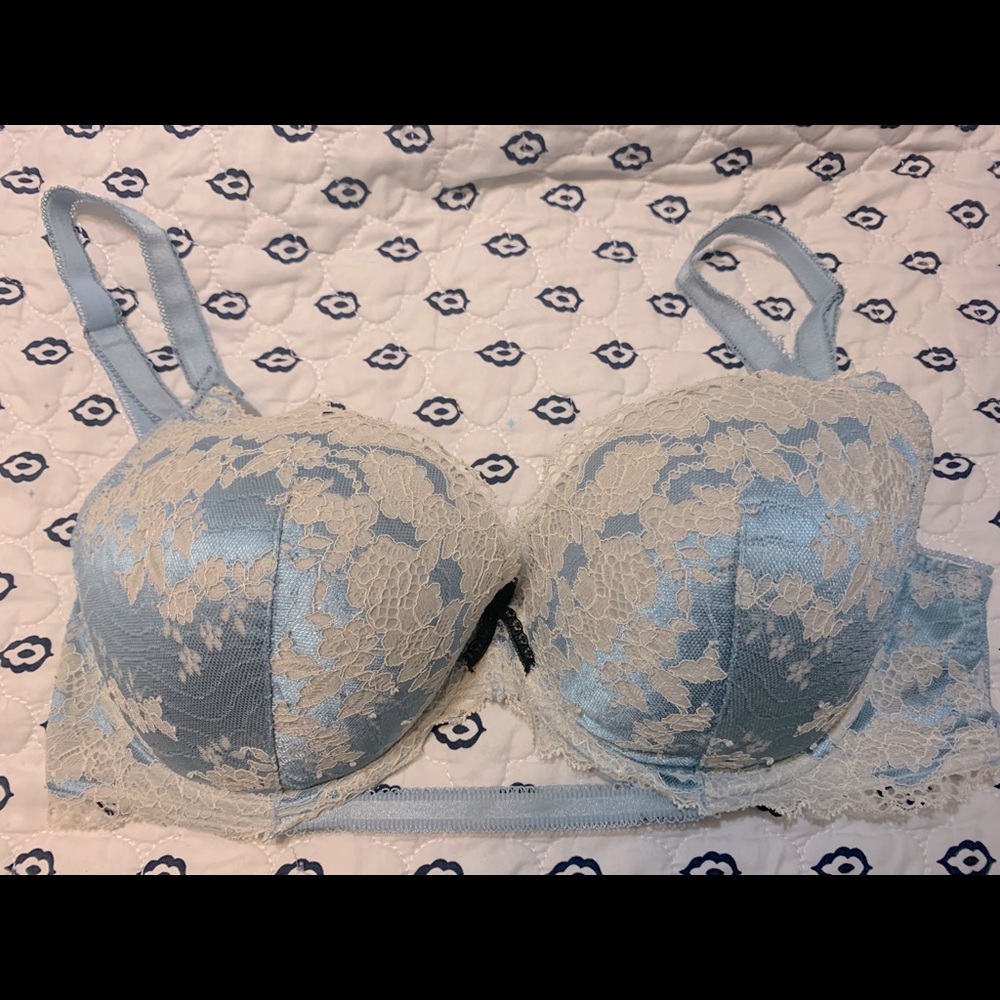 Blue and white lace Victoria’s Secret Bra